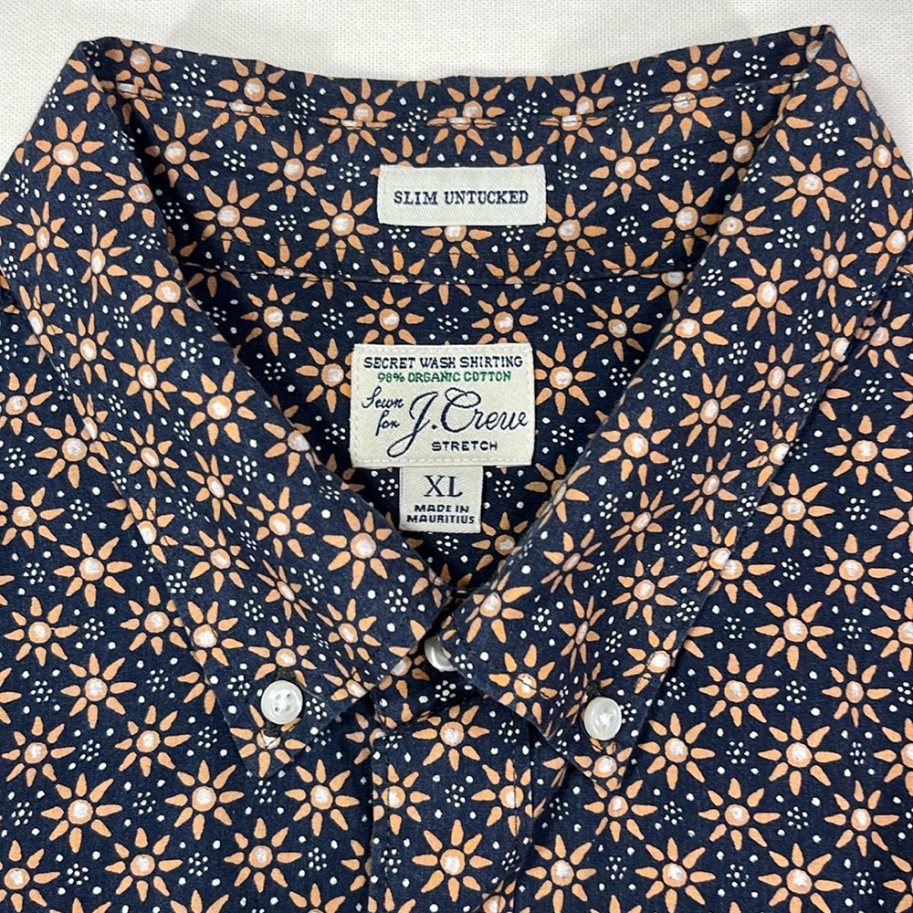 J. Crew - Stretch Secret Wash Cotton Poplin Button Down Shirt In Sun Print